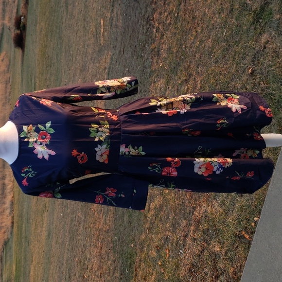 Women's Vintage Pockets Puffy Swing A-line Casual Party Dress - Picture 4 of 5